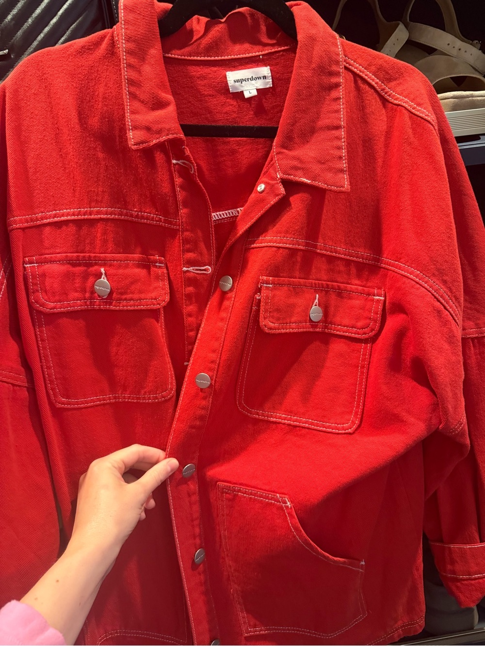 superdown Red Oversized Jacket - Picture 4 of 5